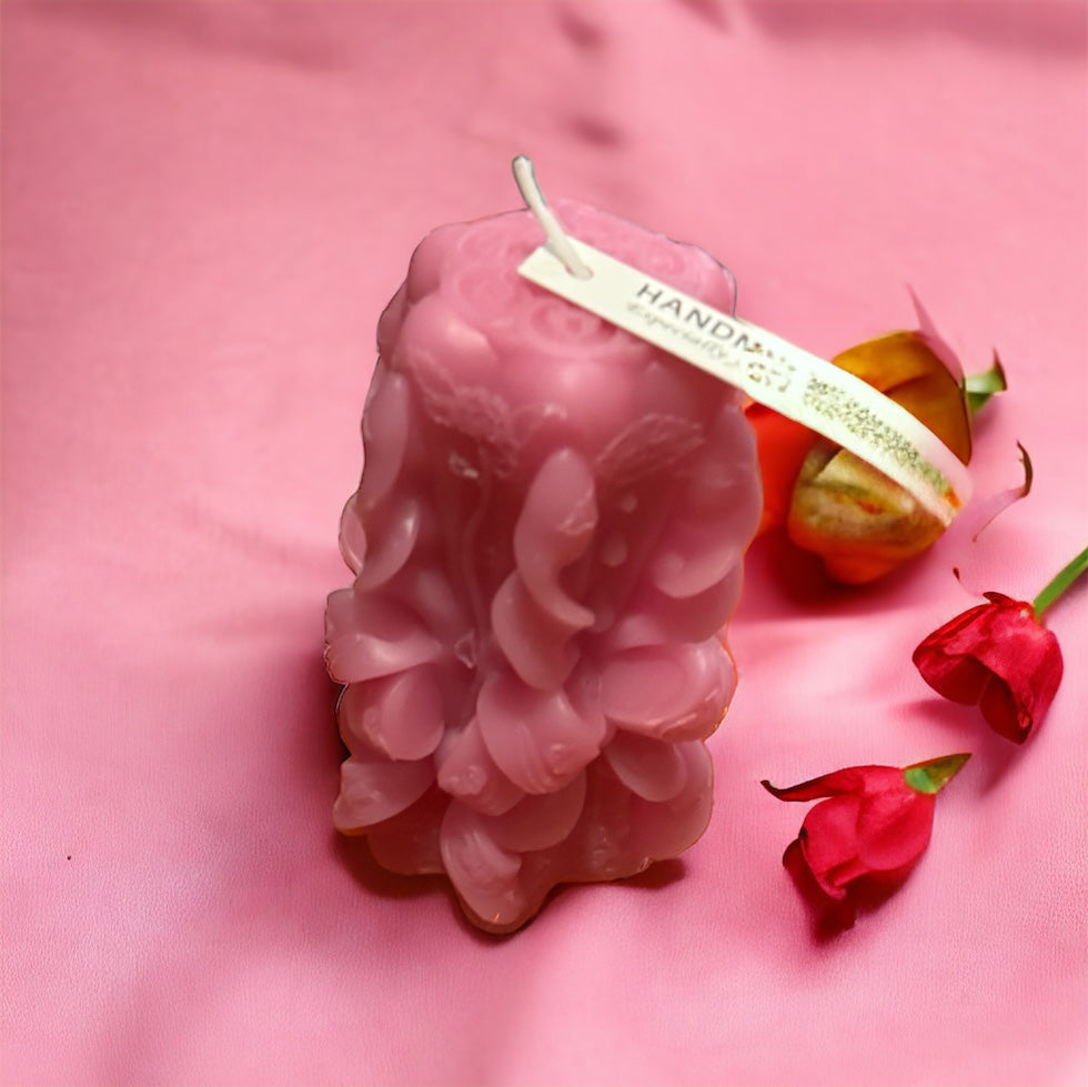 Artisan Rose Pillar Candle