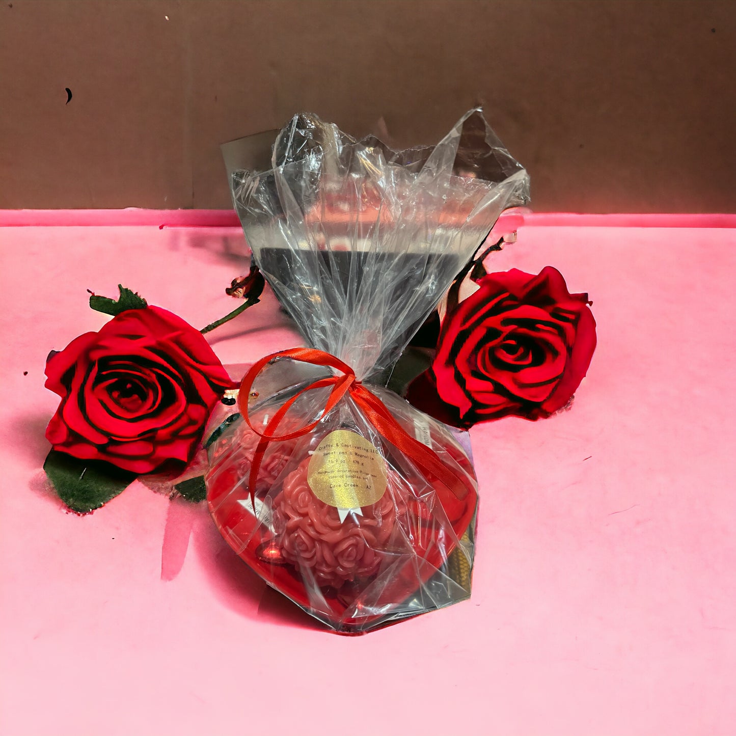 Sphere of Roses Artisan Candle Gift Set